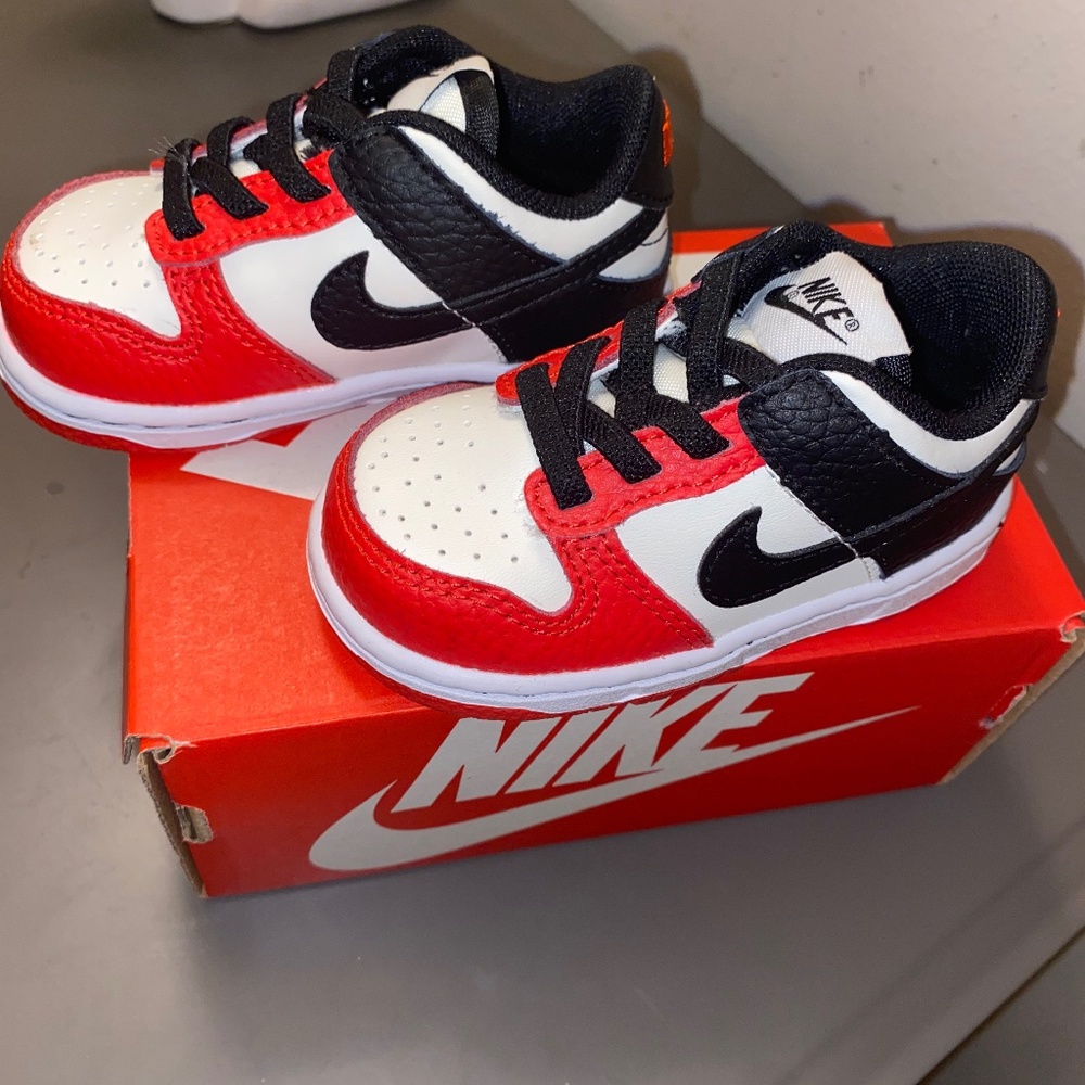 Nike Dunk Low Sail Black Chile Red Toddler